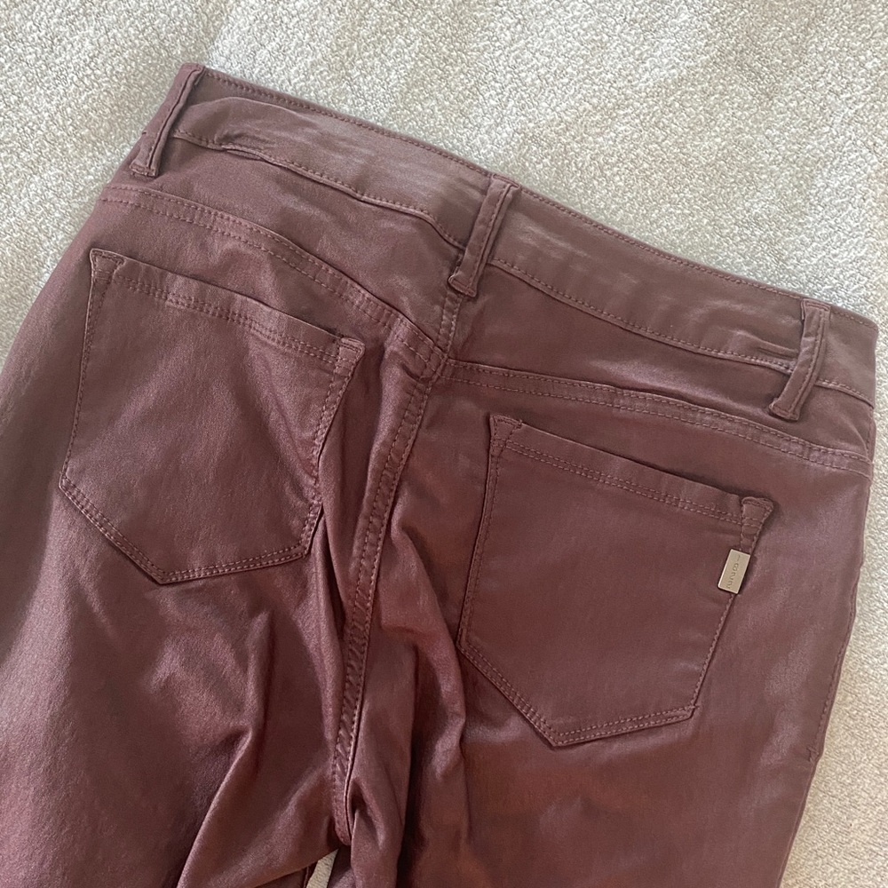 1822 Skinny wax cloth jegging, burgundy, sz 8, see pics